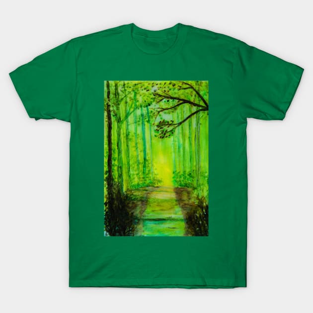 Forest Path T-Shirt by teenamarie23art